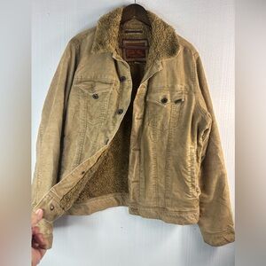 American Eagle Outfitters L Men’s Heavy Tan Teddy Bear Lined Corduroy Jacket
